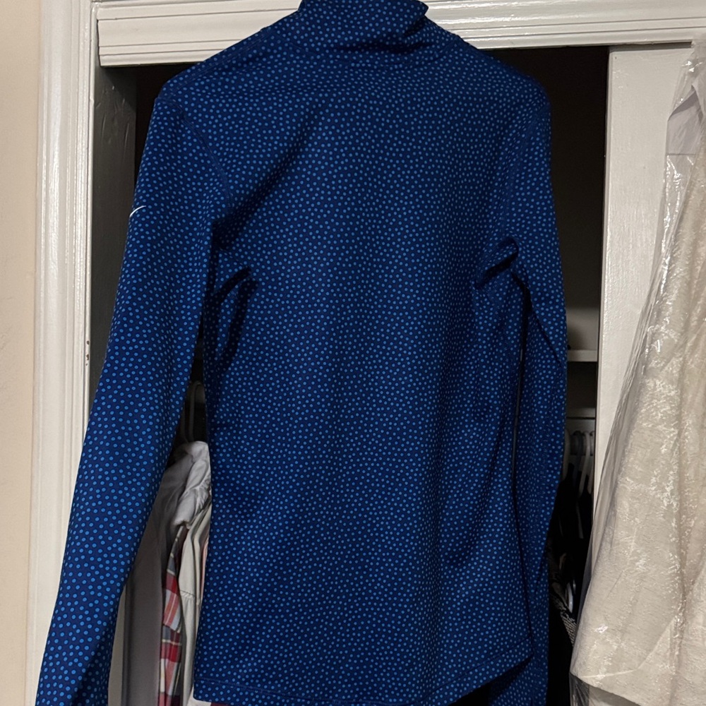 Nike Blue Patterned Half-Zip Top - image 3